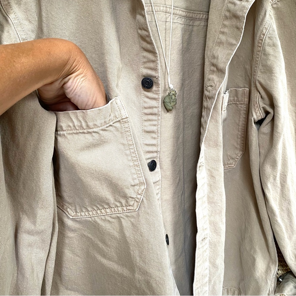 Upcycled By The Beautiful @beyoushop! Boho Western Beige Jacket with Horse Patch - Picture 9 of 14